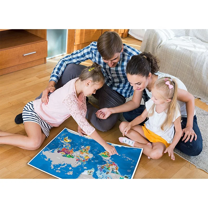Custom Wall World Map Paper Scratch Off World Travel Map