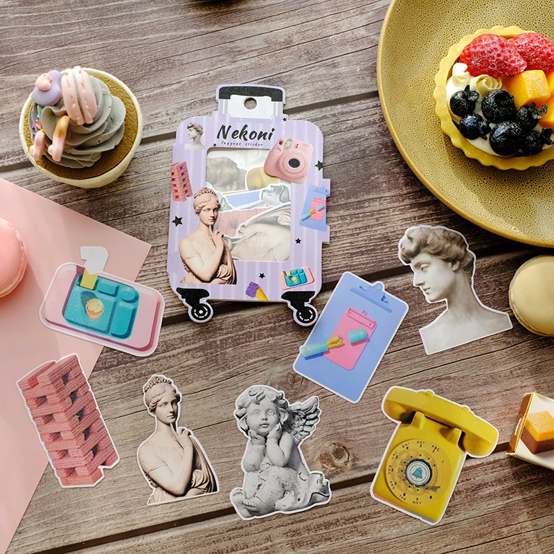 Nekoni Waterproof Sticker Flakes Laptop Decorative Decals Self Adhesive Decals for Stickers Pack Animal Luggage Decals