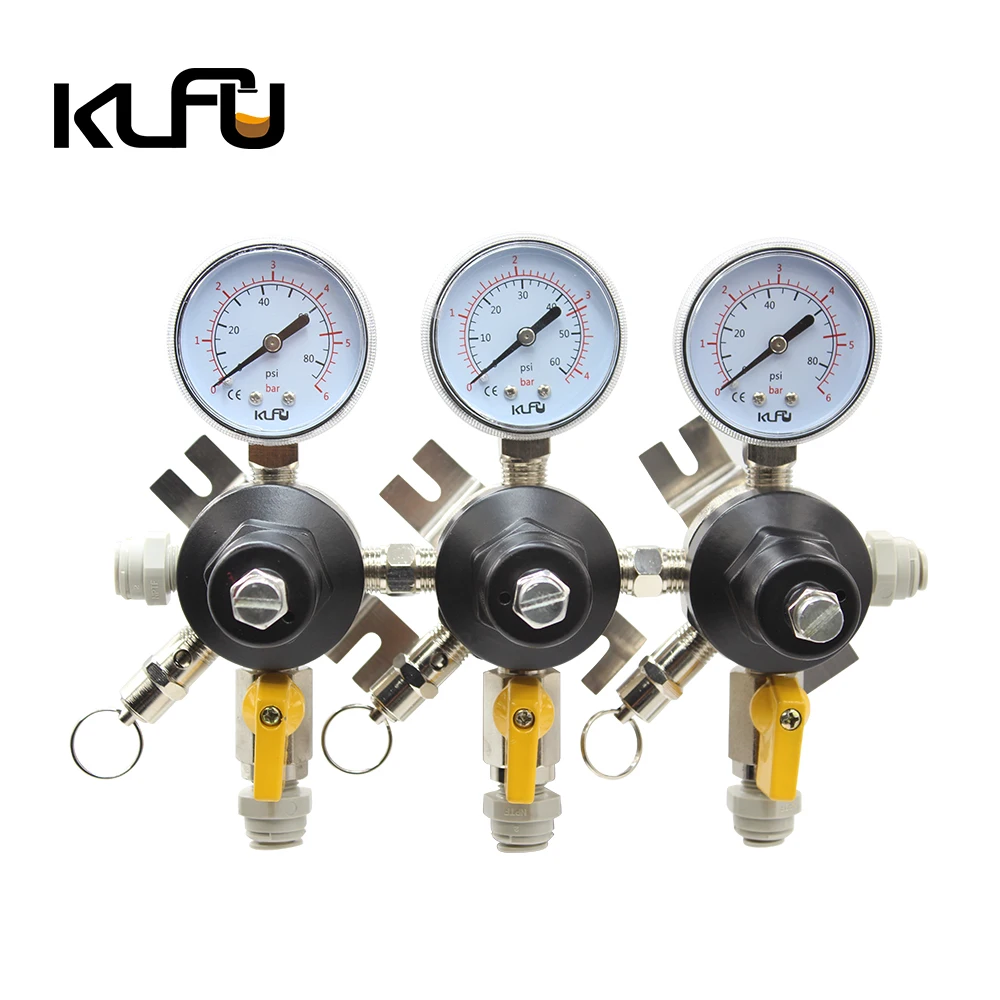 KLFU Beer CO2 Regulator Secondary Regulator, 3 Product, Chrome