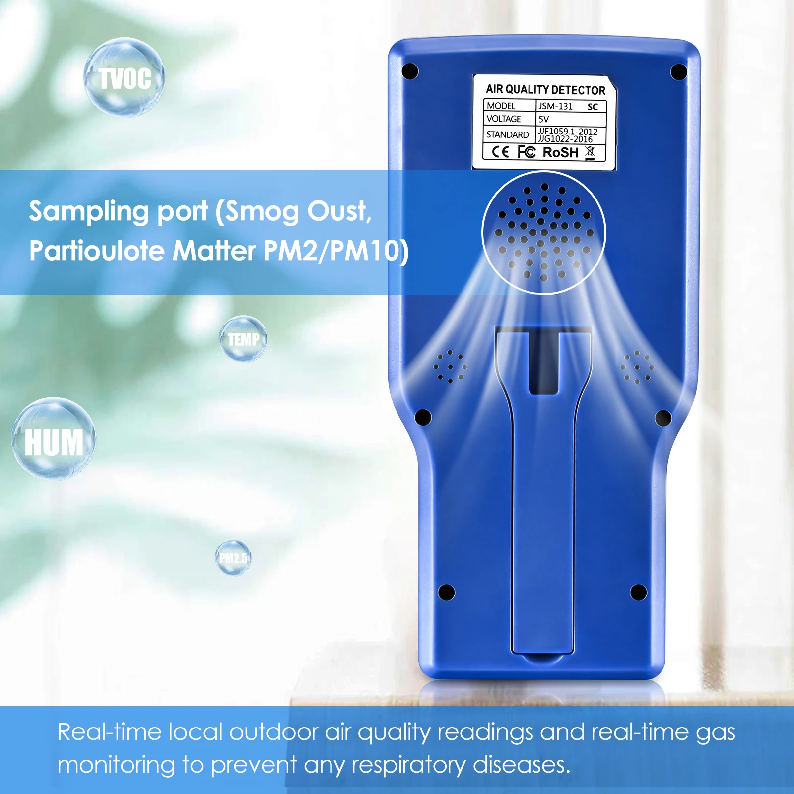 Cheap flow detection technology monitoring equipment handheld HCHO TVOC CO2 AQI air quality monitor