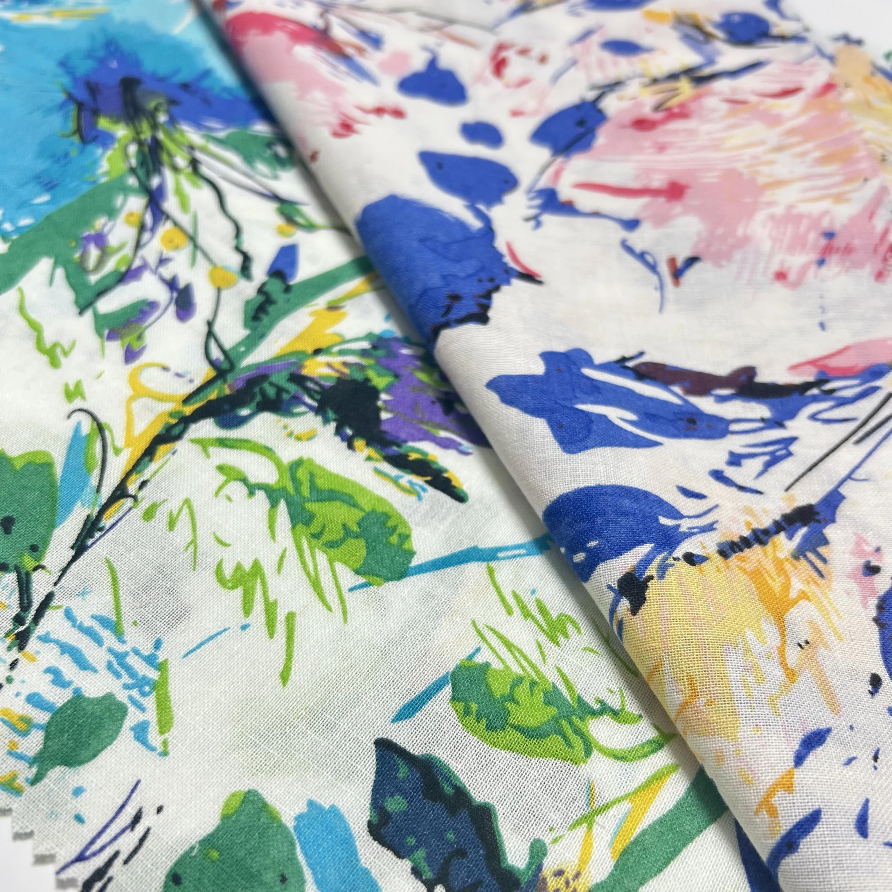 Summer thin printing ramie cloth high-end small floral cotton linen fabric skirt linen fabric