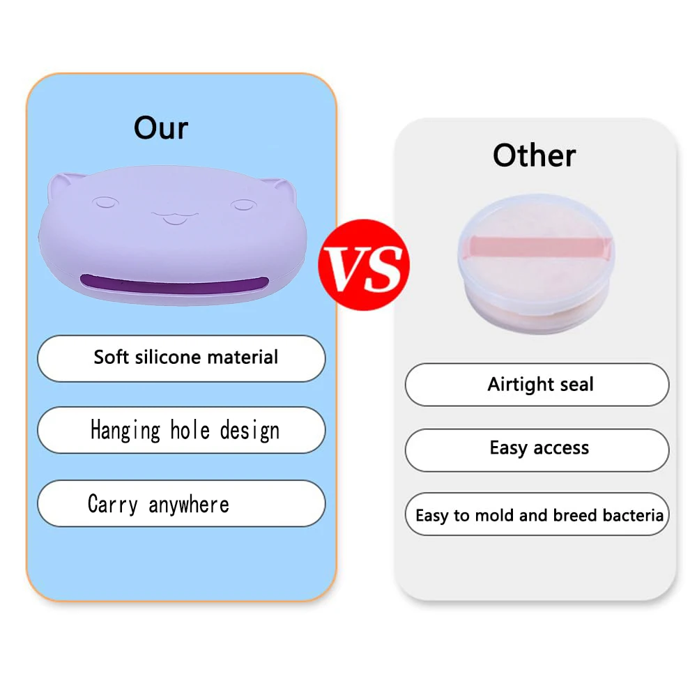 Silicone Powder Puff Storage Bag Makeup Sponge Holder Silicone Powder Puff Holder for Travel