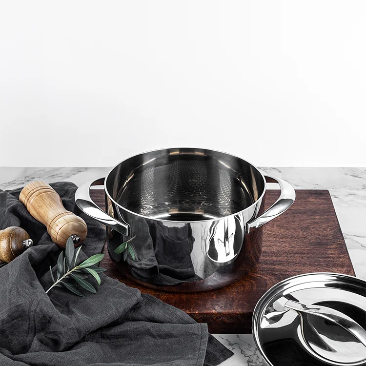 Classic 7 QT Stock pot Big Casserole Pot with Cover 24 cm Tri-ply Stainless Steel