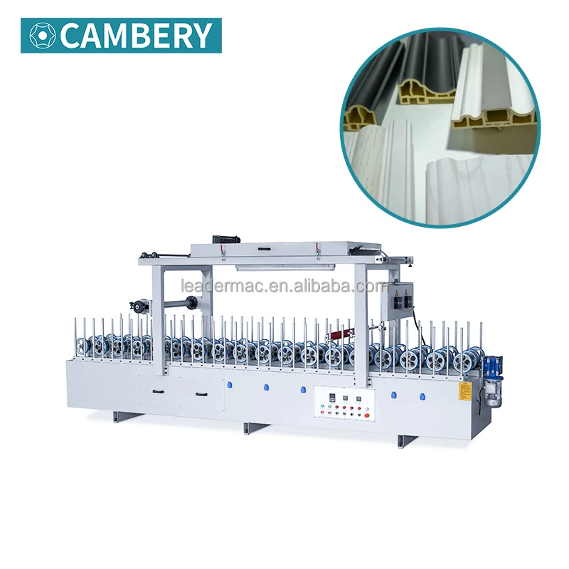 600mm Wallboard Decorative Film Woodworking Wrapping Laminating Machine Solvent Cold Glue Profile Wrapping Machine