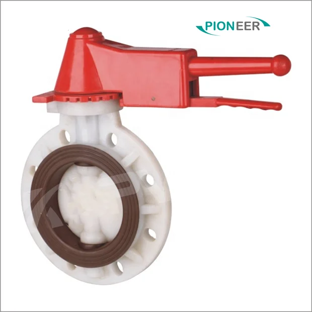 Hot sale PP-H/PVDF/CPVC PN16/PN10 Full Plastic Handle Clamp Center Line Butterfly Valve for Chemical Industry water treatment