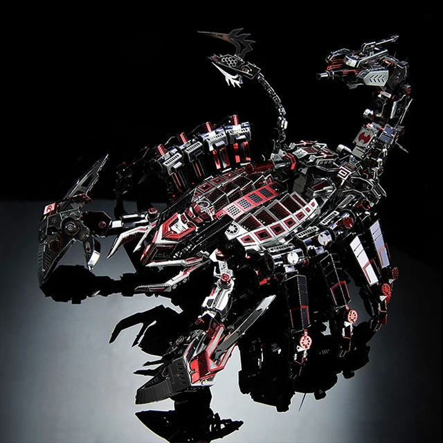 3D metal puzzle Red devils scorpion Model DIY Laser Cut Jigsaw Model gift For Adult Educational Toys Desktop decor