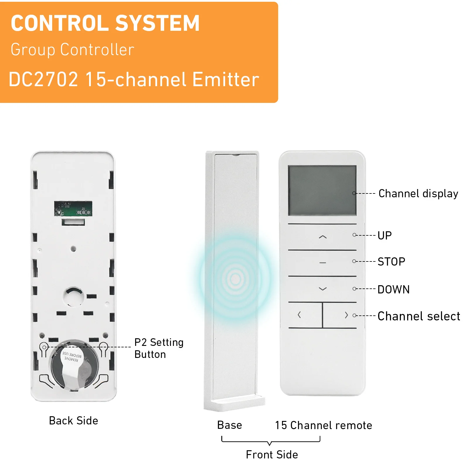 DC2702 RF 433MHz моторизованные рулонные шторы с дистанционным управлением 15 каналов DOOYA жалюзи