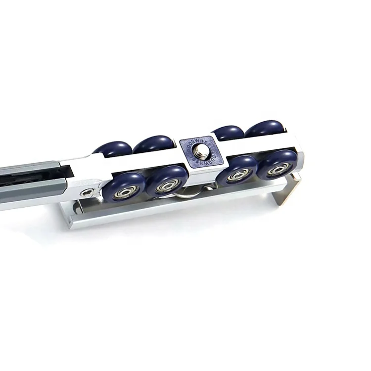 Soft closing heavy duty wardrobe wooden sliding glass door damper hardware hanging bearing roller wheel system mechanism rail