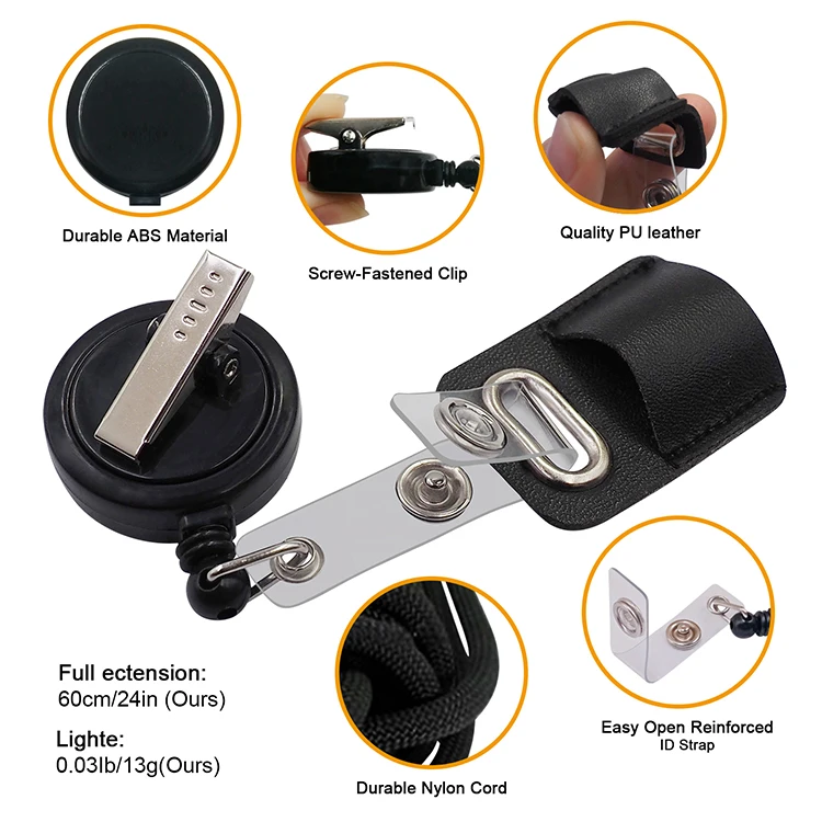 Катушка для бейджа с держателем для ручки медсестры, оптовая продажа, прочный АБС-пластик, выдвижной зажим «крокодил», набор id-карт йо