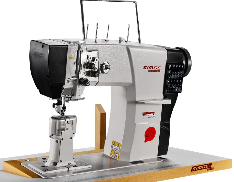 S72 Double Needle servo motor industrial sewing machine post bed sewing machine for shoe or bag making