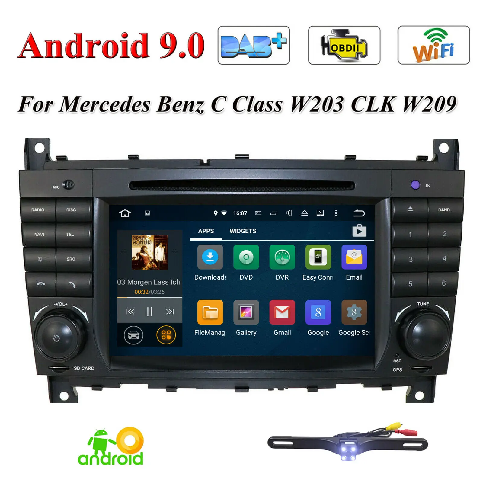 
iPoster hot-selling Car stereo Sat Nav WIFI DVD for C/CLC/CLK Class W203 W209 Android 9.0 Mercedes 
