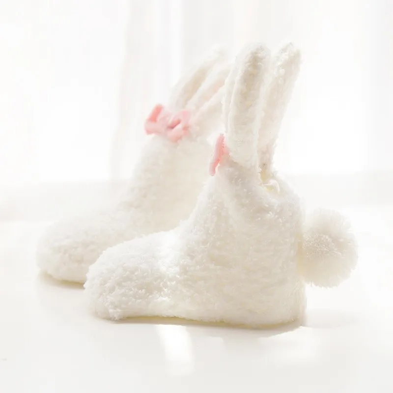 Custom 1-3 Years Old Comfortable Coral Fleece Non Slip Knitted Kids Slipper Socks Baby Shoe Socks