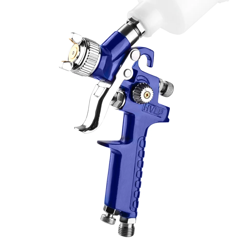 Professional Type HVLP H-827+H-2000 Two Blue Spray Guns With 0.8mm/1.4mm Nozzle Air Paint Spray Gun Car Repainting Paint Tools.