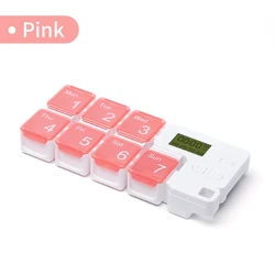 7 Days Weekly Electronic Digit Medicine Reminder With 7 Compartments Detachable Portable Alarm Pill Box Timer