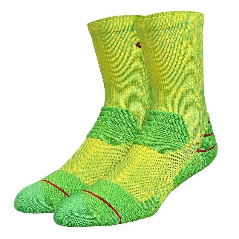 2022 OEM Fashion Tie Dye Sports Socks Custom Printing Sublimation Basketball Cushion Terry Sports Socks