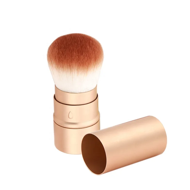 Lipstick Retractable Kabuki Brush Luxury Mini Portable Makeup Brush Travel Cosmetic Brush Gold New Foundation Customized 1000pcs