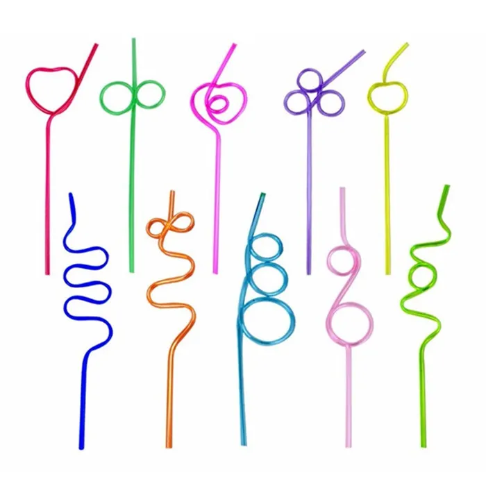 Bendable Decorative Fancy Straws Drinking Cocktail Juice High Grade Plastic Straw Packaged with Plastic or Paper