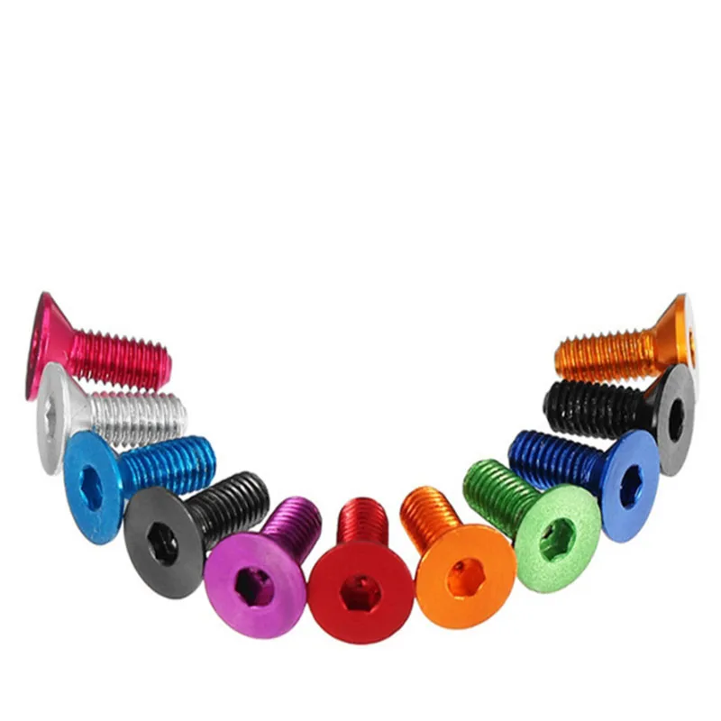 M4 M5 M6 M7 Flat Head Colorful Aluminum Screw Aluminum Hex Socket Countersunk Head Screw