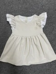 2018 Wholesale children dresses long sleeve kids linen dresses baby girls dresses