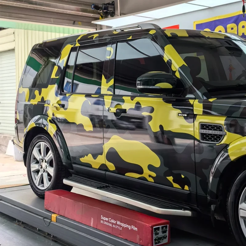 Popular fashion new style bubble free grey black white digital camouflage car wrap film