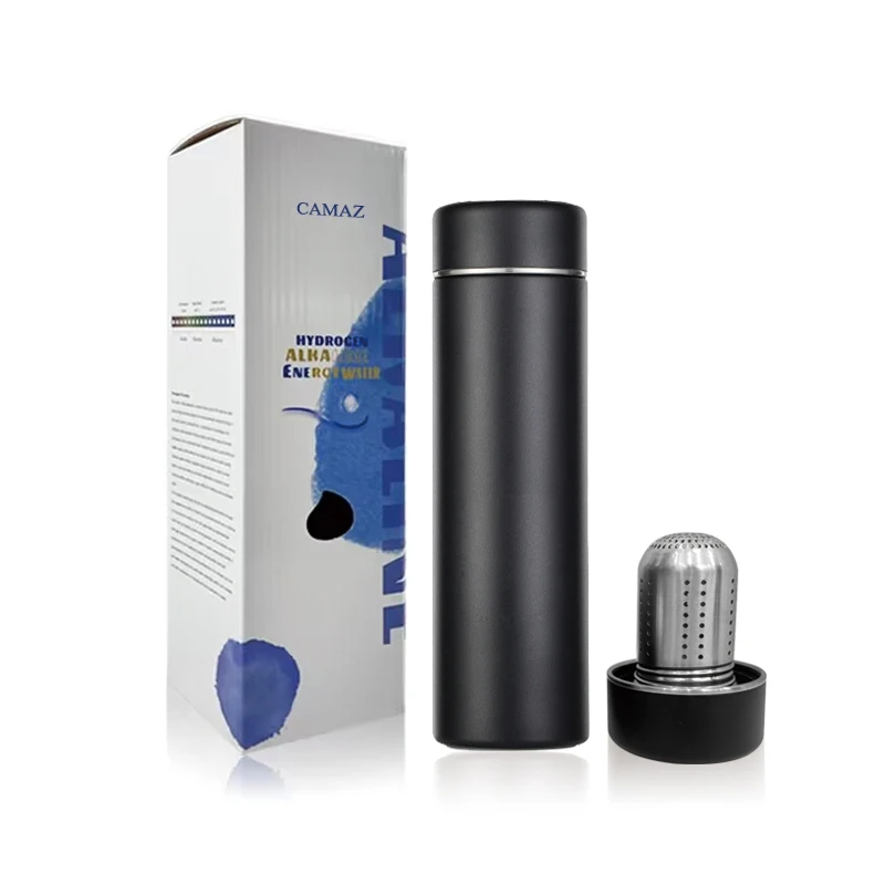 CAMAZ 450ml vitamin C hydrogen alkaline mineral ball gobelet alcalin water cup Stainless steel mineral hydrogen water bottle