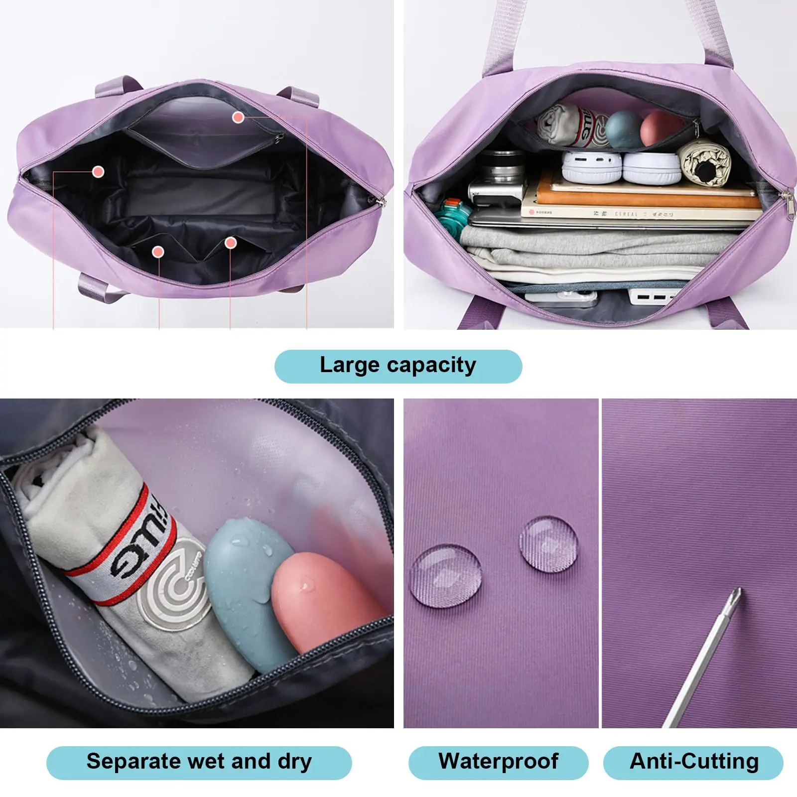 Custom Waterproof women foldable duffle bag Luggage Weekender Expandable sports Gym Travel Fitness Bag with wheels trolley