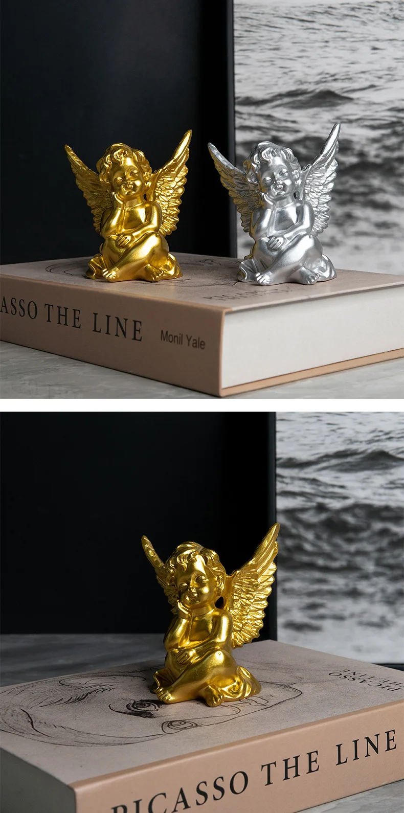 Креативный дом минималистский смолы ремесла милый маленький ангел орнаменты