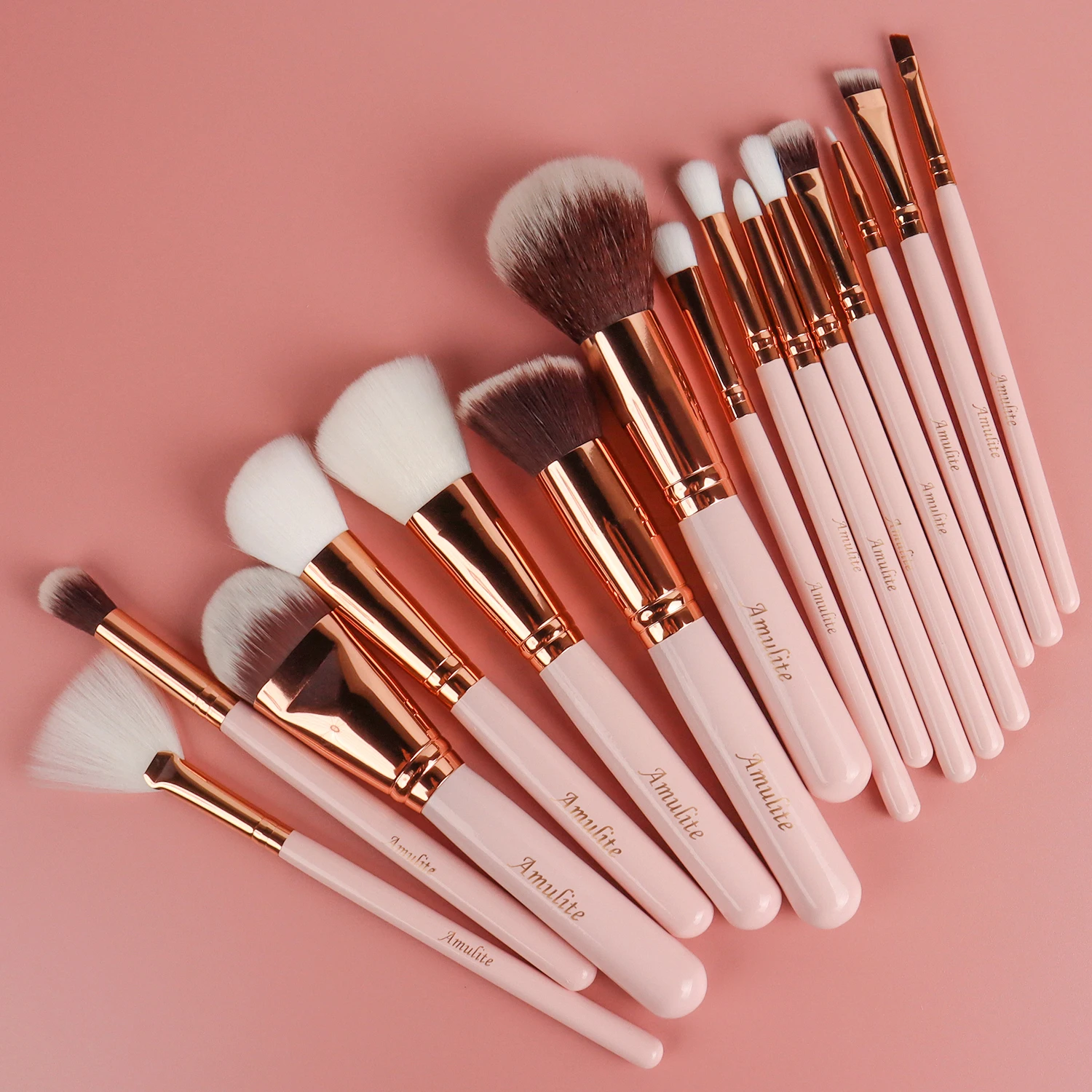 GOOD quality Professional Factory NEW ARRIVAL Custom Logo 2021 Pink makeup brush set custom