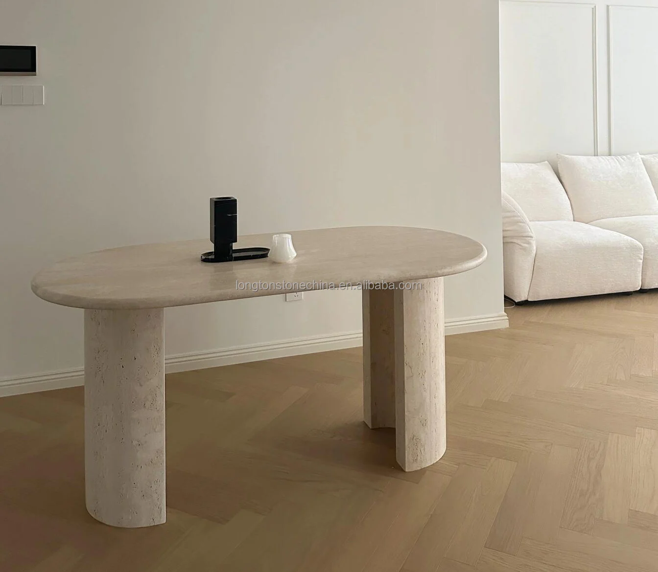 Natural Roma Travertine Dining Table Modern Home Decoration Marble Dining Room Furniture Oval Travertino Dining Table Design