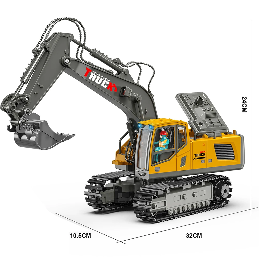 11 Channel 2.4 ghz Rc excavator toy Reinforced concrete car Metal car remote control alloy excavator toy