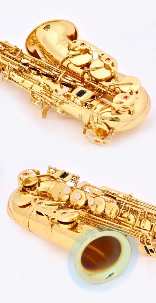 
Gold Lacquer Brass Alto Instrument Accessories Professional Eb China Sax Saxophone Alto 