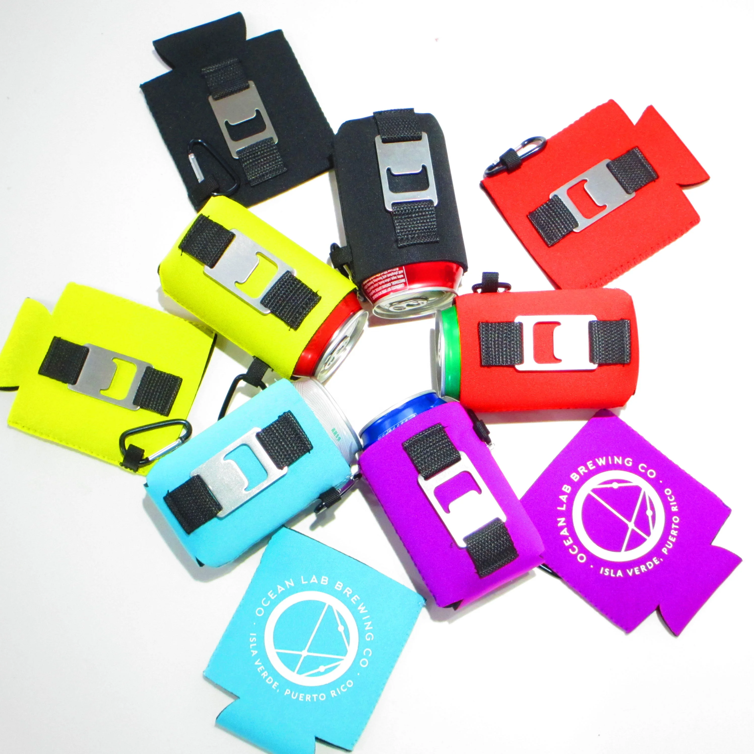 Заказанное кольцо с Неопреновая Складная coozies на открытом воздухе теплоизоляция может охладитель пива держатель длинными и короткими рукавами открывалка для