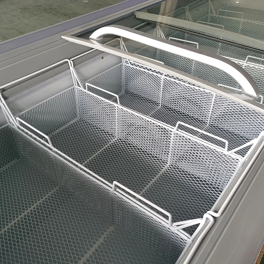 commercial freezer showcase top glass door refrigerator deep chest island display freezer supermarket combined type freezer