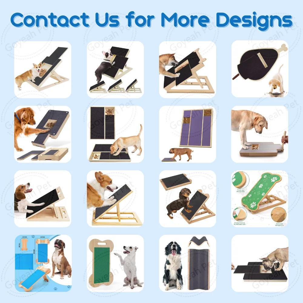 2024 Hot Interactive Dog Puzzle Toy Wooden Foldable Dog Nail Scratching Board