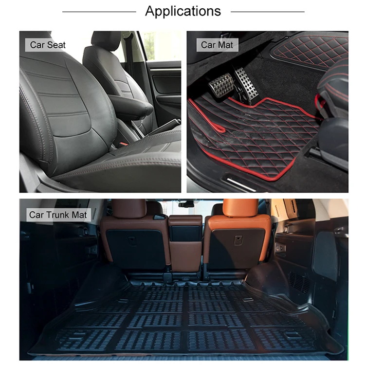 Custom automotive car seat upholstery padded pu pvc leather auto interiors leather for auto upholstery use