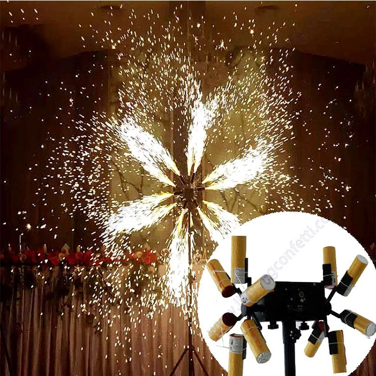 Remote control cold stage pyrotechnic cold pyro double electric windmill fireworks firing system for stage fountains