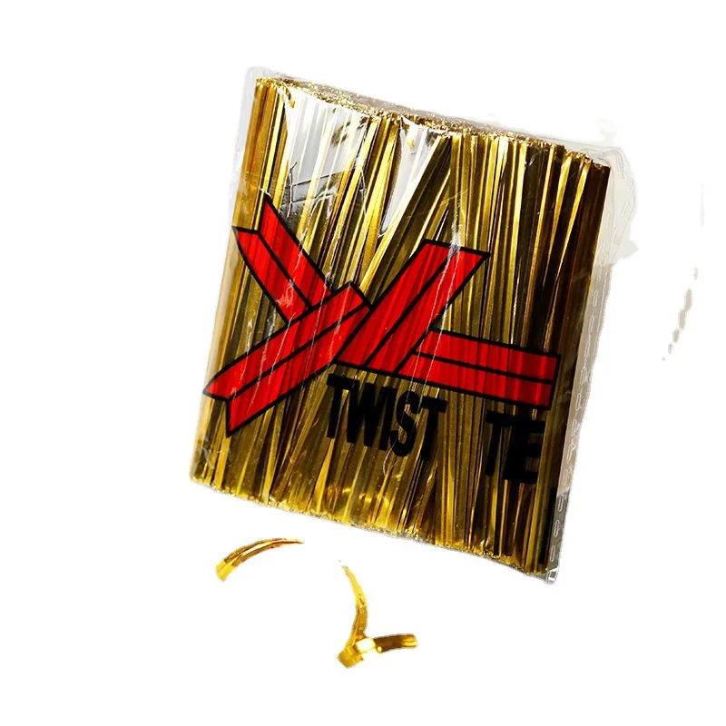 Custom size 6cm 8cm Twist Tie plastic Colorful PET Twist Tie Metallic PET Twist Ties