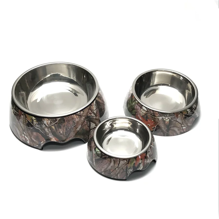 Customized Three Size Stainless Steel Dog Melamine Dog Bowl custom pet bowl