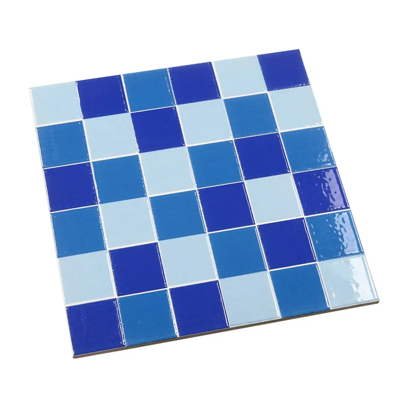 No-caulk Ceramic mosaic tile for swimming pool 9mm  kitchen back splash wall mosaic tiles stock clearance