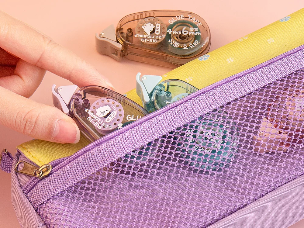 Permanent  double sided  gule  tape roller  adhesive glue tape runner  for kids students school office stationery