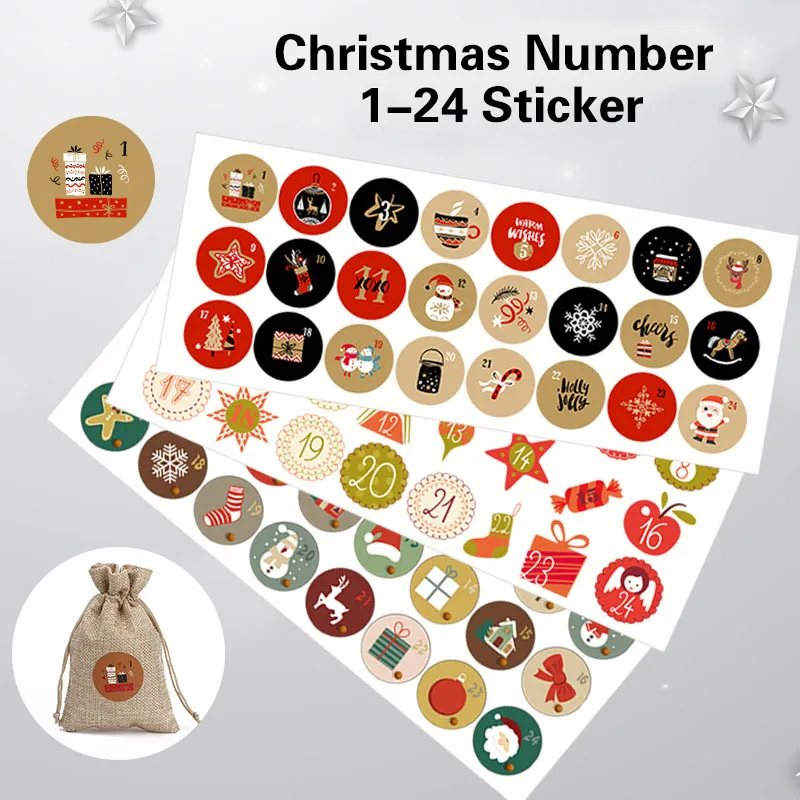 kids snowman deer sticker merry christmas 3.8 cm 4.5cm sheet for