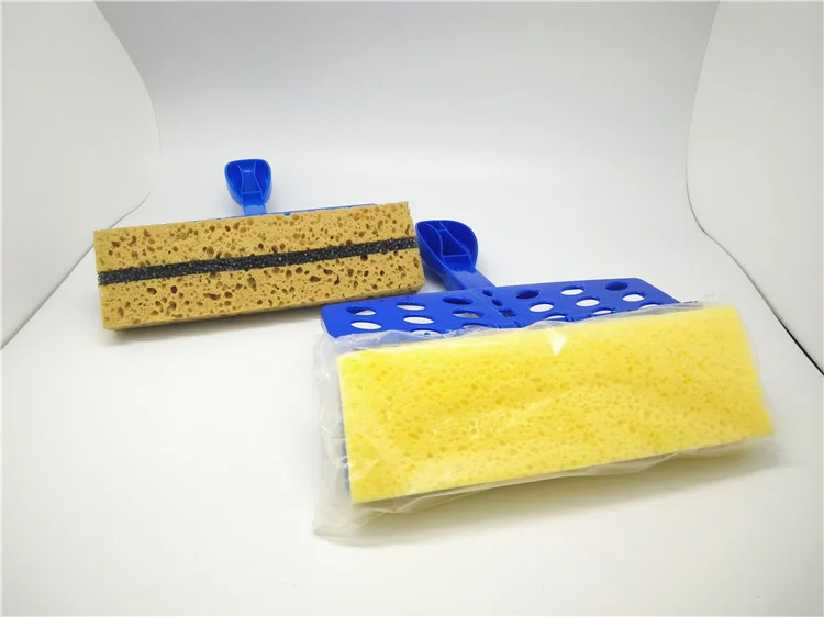 Factory Floor Mop with Long Steel Handle Foldable Window Cleaning Mop Sponge Squeeze Head Sponge Cleaning Mops for Home Use