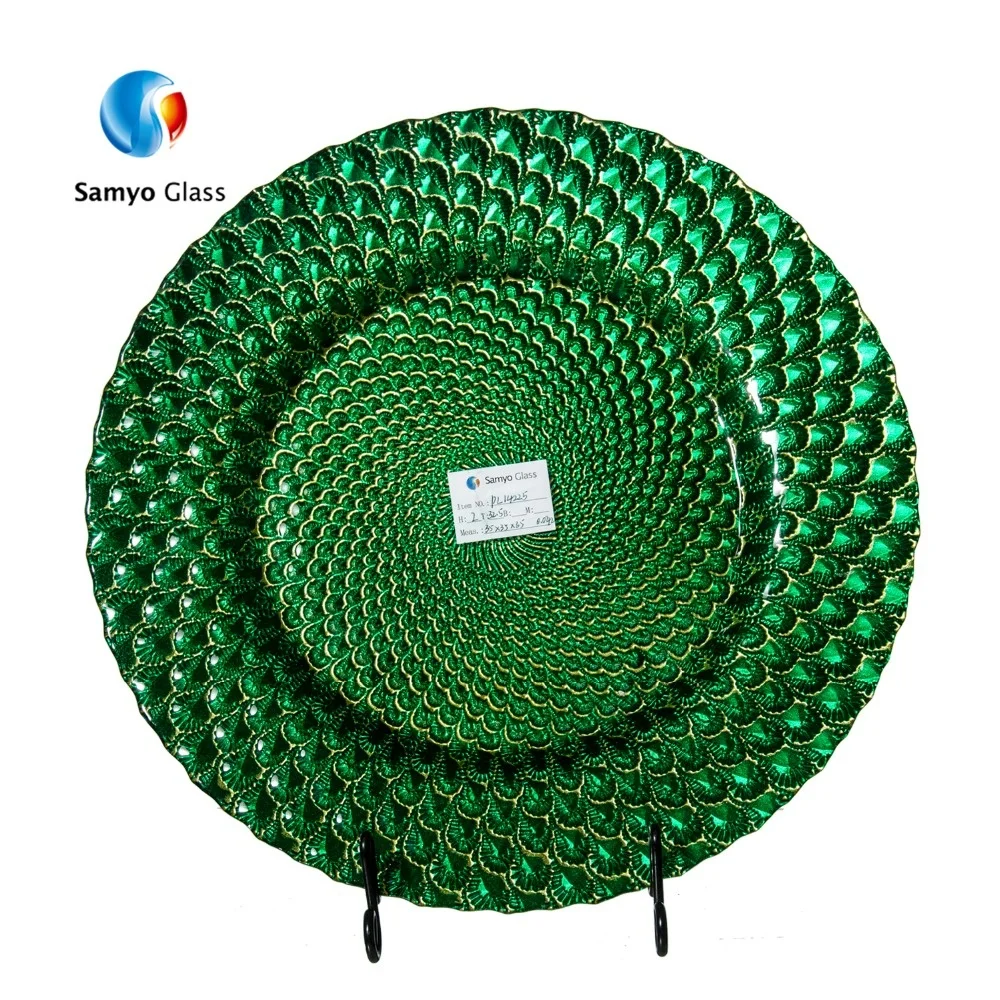 breakfast phoenix feathers black green charger plates