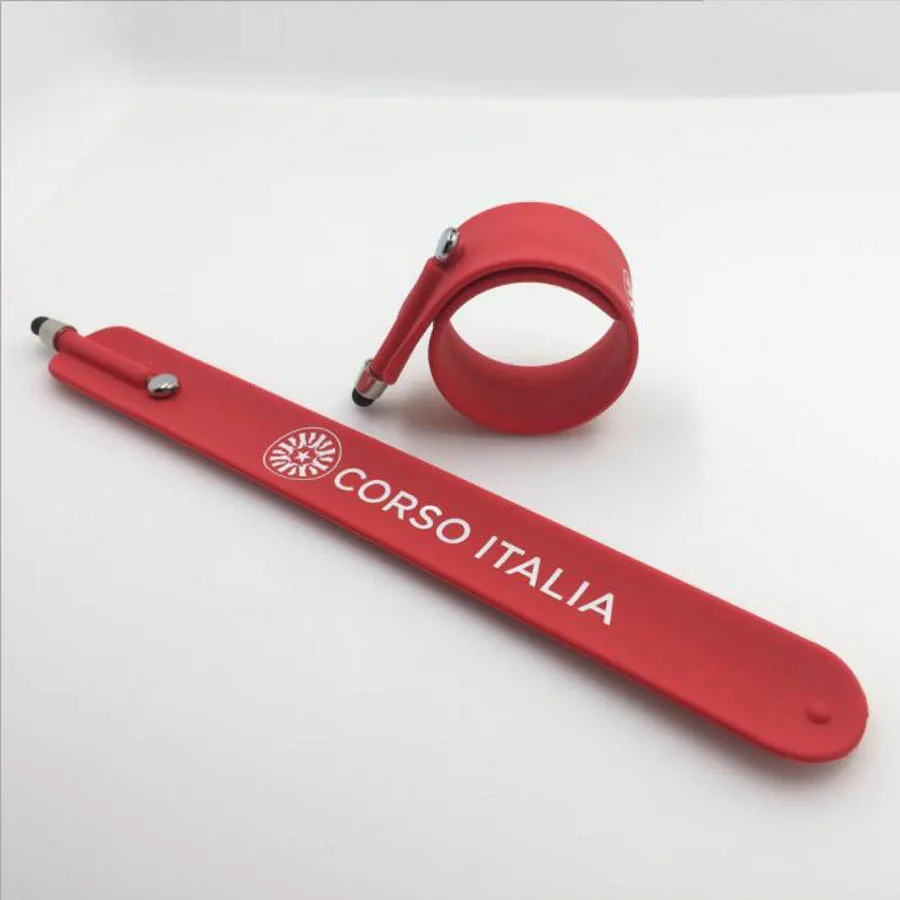 Colorful Soft Silicone Stylus Pen With Slap Bracelet