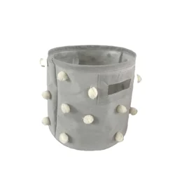 Amazon Hot Sell Foldable Basket Canvas Basket with Pompom