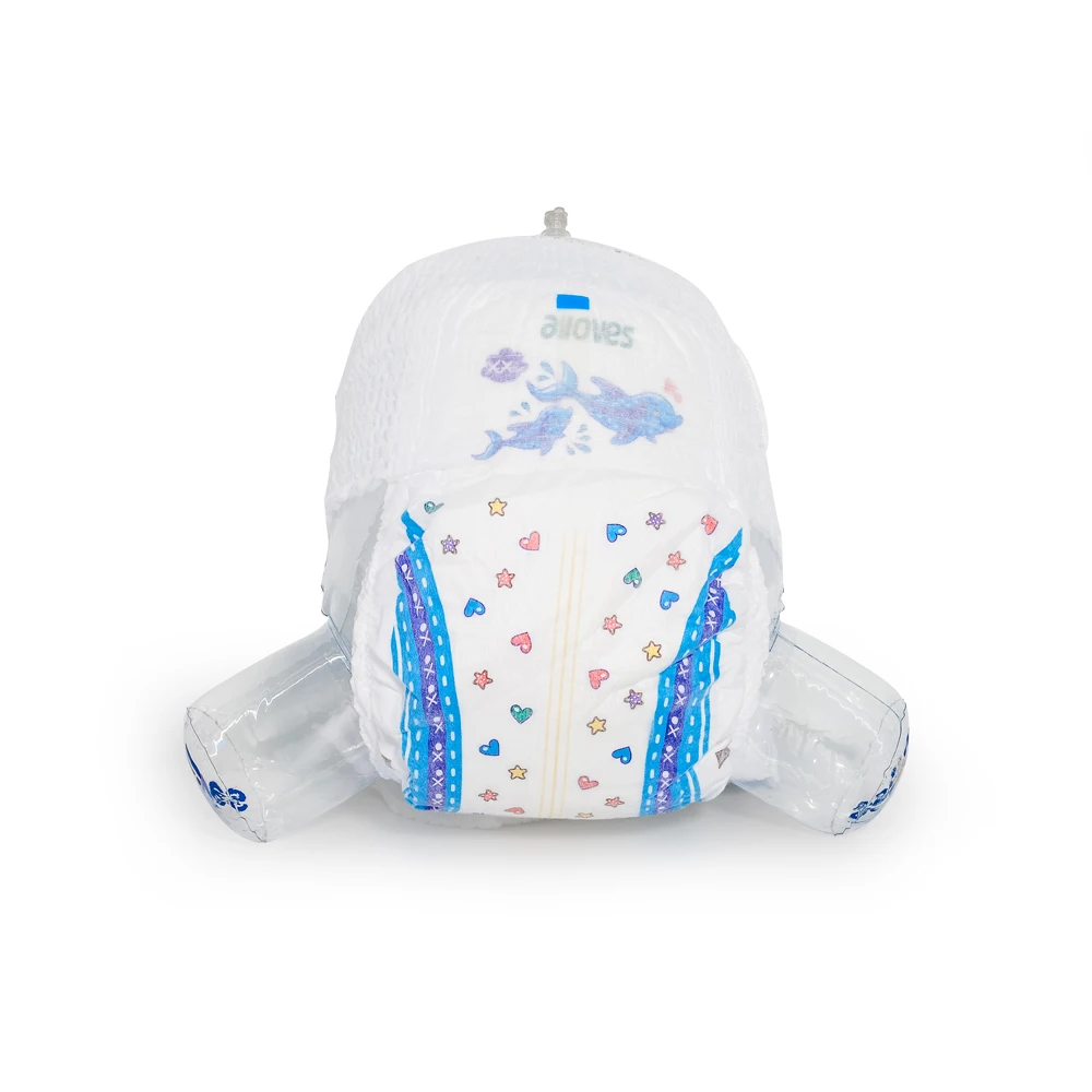 Foshan Factory Wholesale Soft & Breathable Printed Cloth Training Pants Boy/Girl Fluff Pulp Baby Diapers in Bulk