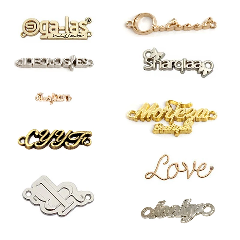 Customization vintage metal label plate metal clothing tag custom