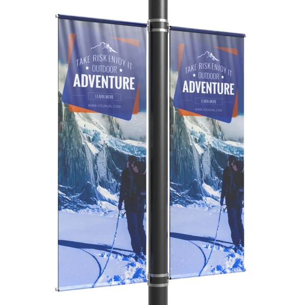 Bestful Signs Campaign Street light pole double sided banner with brackets and pole
