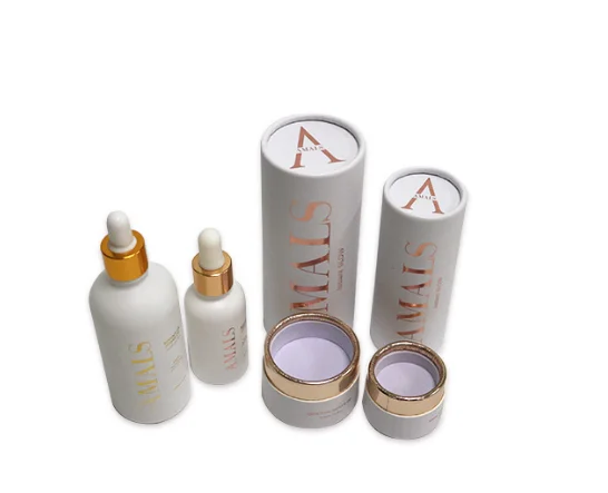 Custom Cosmetic Cylinder Strong Kraft Cardboard Child Resistant  Paper Tube for glass bottle