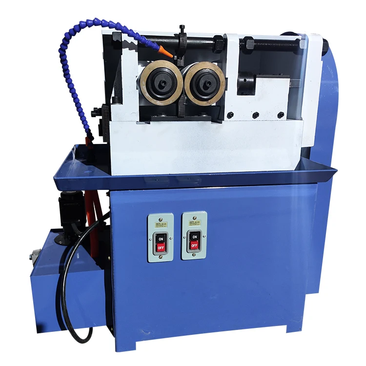 Automatic rebar steel bar pipe nipple anchor bolt screw thread rolling making cutting knurling machine price